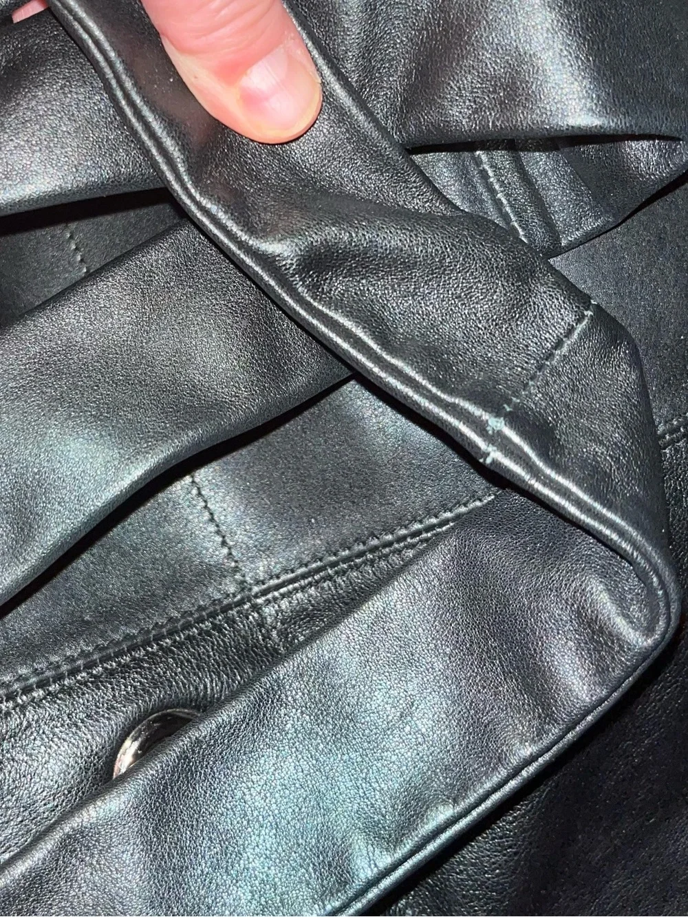 Furla EUC Black Leather Hobo Bag With Silver Hardware
